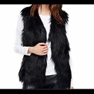 NWT Black Faux Fur Vest - Dynamite